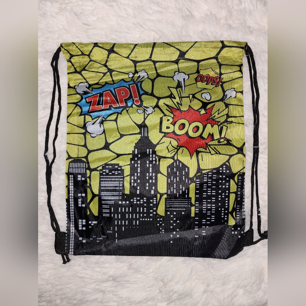 Comic Book Style Drawstring Bag- NWOT